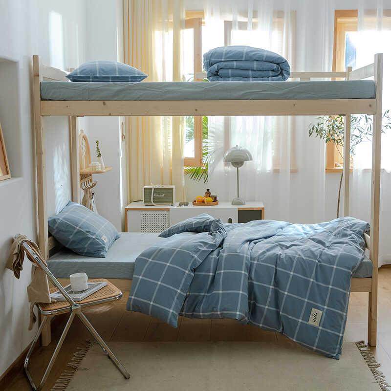 【开学季】学生宿舍床A类全棉水洗棉床单被套枕套上下铺三件套