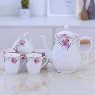 家用婚庆大号防爆凉水壶冷水壶咖啡壶茶杯功夫茶具 陶瓷茶壶套装