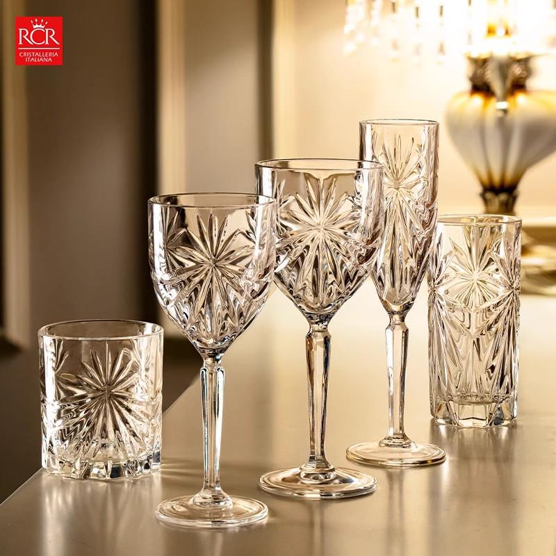 RCR水晶玻璃酒杯威士忌杯酒吧调酒杯烈酒杯高脚香槟杯玻璃杯复古