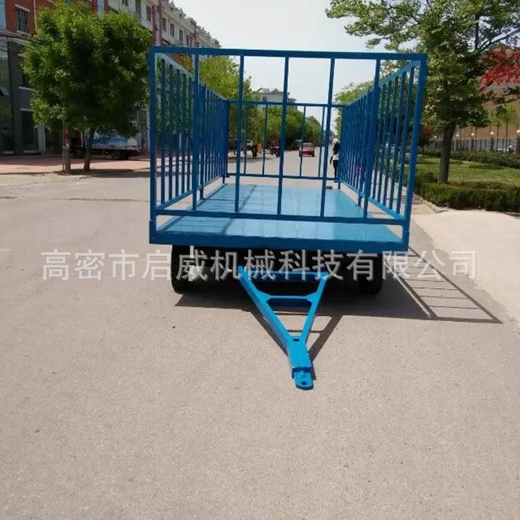 厂家货源4吨高围栏拖车叉车牵引平板拖车厂家供应