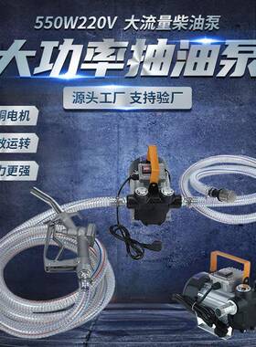 厂家电动抽油泵220V柴油自吸泵大功率加油套装550W大流量加油泵