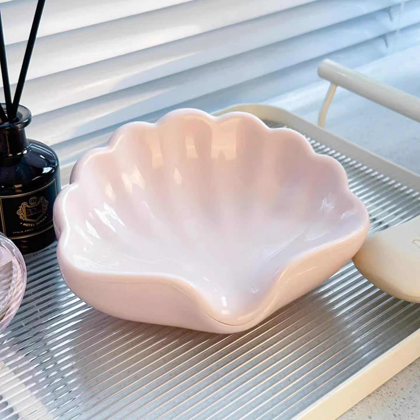 贝壳肥皂盒沥水肥皂盒浴室收纳盒创意造型卫生间家用简约香皂盒