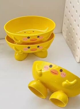 可爱皂盒黄色创意肥皂盒洗手台卫生间收纳盒浴室沥水皂盒创意设计