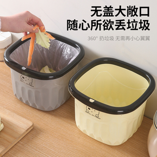 简约风垃圾桶方形压圈款大中收纳桶纸篓小号防摔防漏加厚客厅