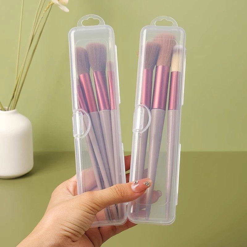 化妆刷收纳盒便携防尘带盖腮红刷子眼影刷眉笔整理盒旅游外出盒子