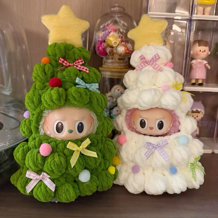 手工圣诞树娃衣娃娃的衣服