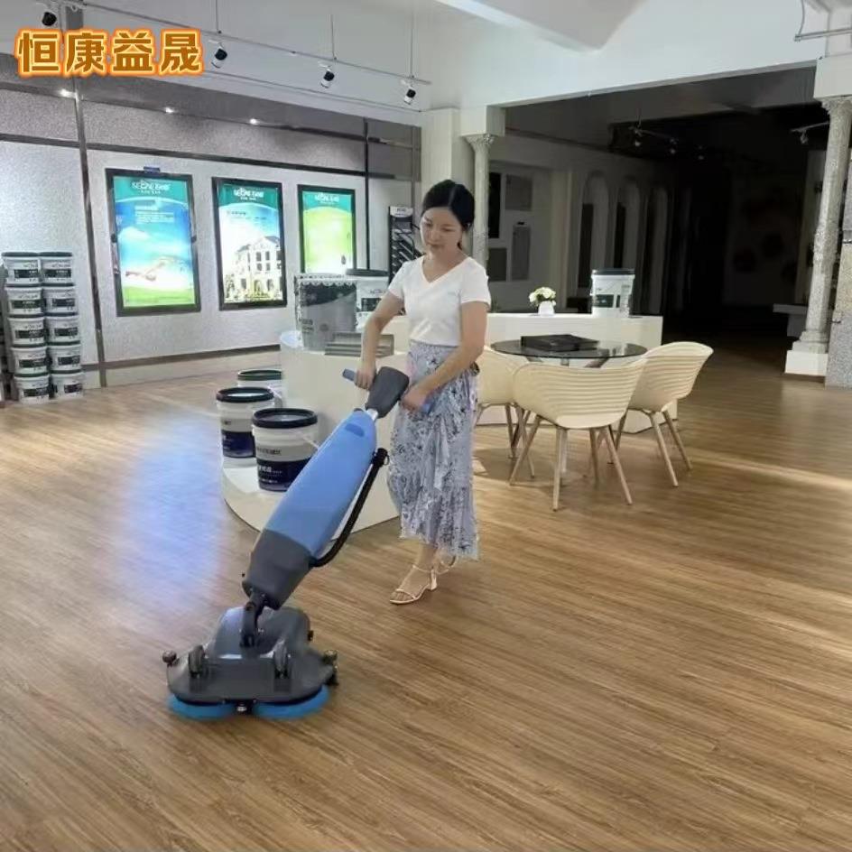 小型洗地机工厂超市餐厅办公室商用家用双刷迷你手推式吸拖一体机