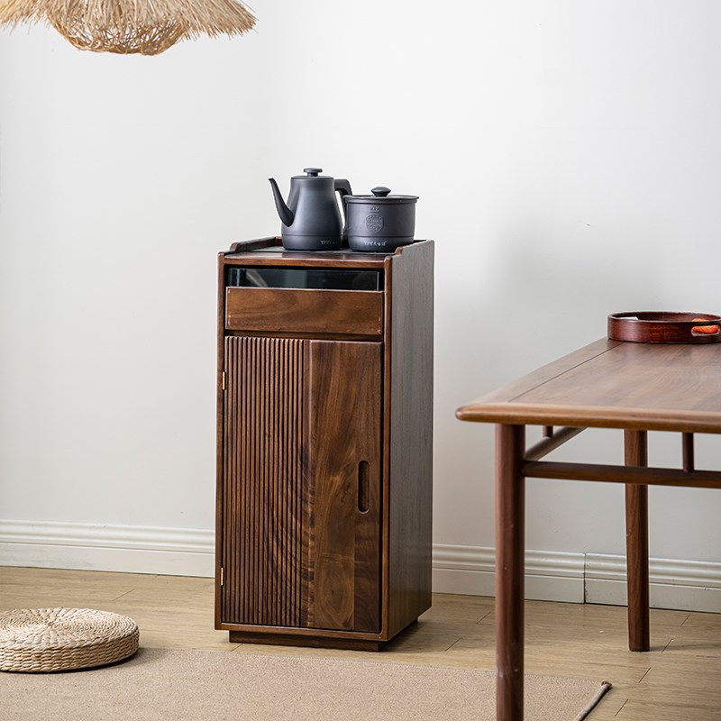 实木茶吧机移动家用烧水壶一体式茶台胡桃木客厅靠墙烧水台茶水柜