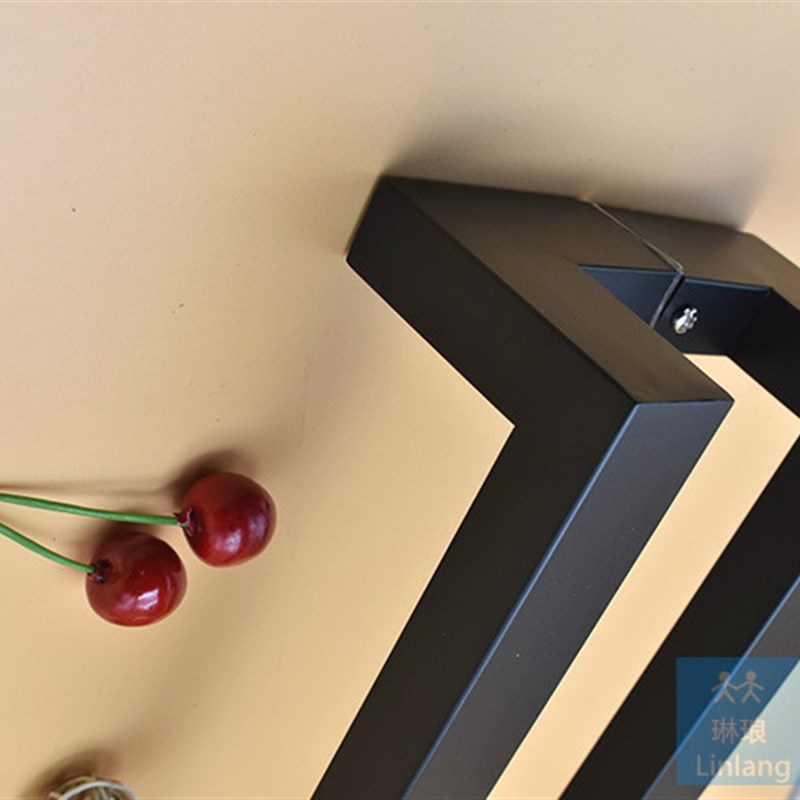 现代简约 玻璃木移推拉大门把手 不锈钢有框方管双弯亚黑色拉手