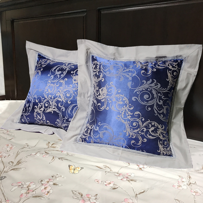欧式靠垫套60x60全棉贡缎提花大抱枕套床上靠背床头靠枕套55x55