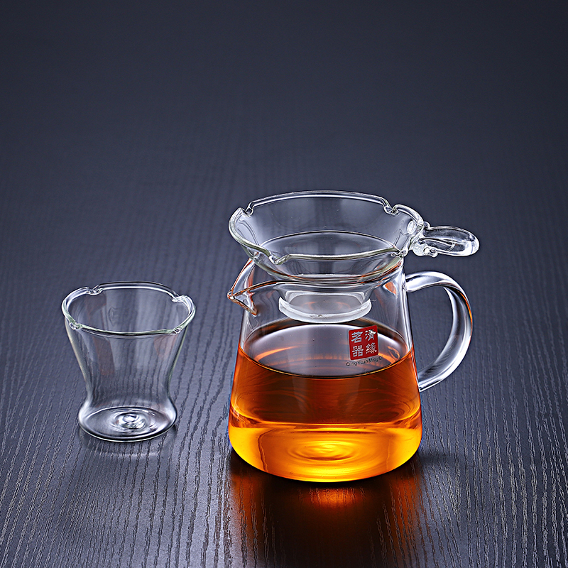 耐热高温加厚玻璃公道杯泡茶分茶器公杯茶漏茶海功夫茶具大号四方