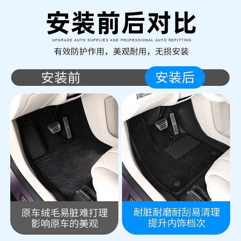 适用于智界R7脚垫汽车内饰改装全包围地毯大包围双层丝圈地垫