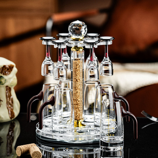 高档红领结白酒杯分酒器套装二两酒壶轻奢水晶玻璃烈酒杯子弹杯