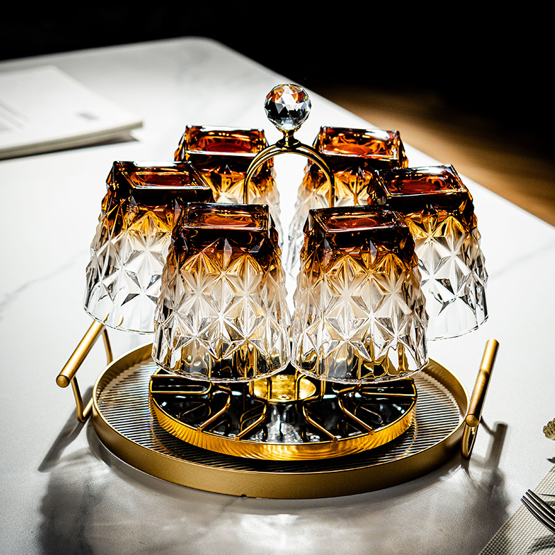 【高级感喝水玻璃杯子水具套装】