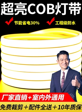 惠普照明led灯带220v户外防水超亮自粘线形灯家用客厅吊顶氛围灯C