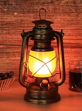 惠普照明充电酒吧台灯装饰氛围灯创意复古马灯户外道具露营煤油灯