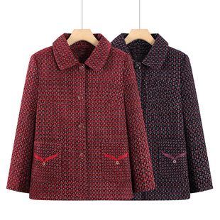 中老年人春装女奶奶姥姥长袖妈妈春秋款外套上衣70岁80老太太衣服