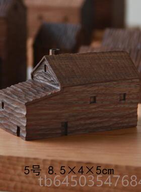 高档雨木｜小家木屋摆件纯手工雕刻 创礼品观微景小房意子装饰居