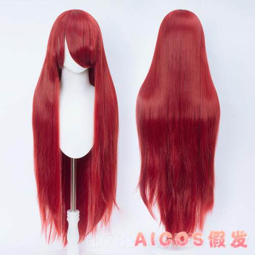 正品AICOS 装100CM长直发万用造女古毛动漫长发毛娘型cos假发假长