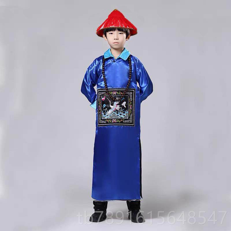 正品官儿童清朝官服满族大装臣服装人成古大清宫廷文武百员衣服演
