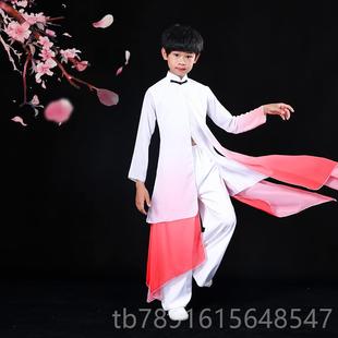 正品童男女儿舞古典出服飘逸中国风太极演舞蹈服水墨舞剑少年强扇