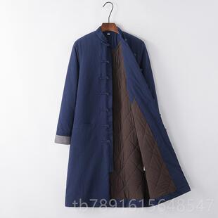 中式服唐装男青年款棉袄冬季加厚保暖风长衣外套道袍居国士汉