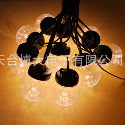 简易G50球泡灯暖光透明壳 创意LED装饰灯串户外街道商铺装饰室内