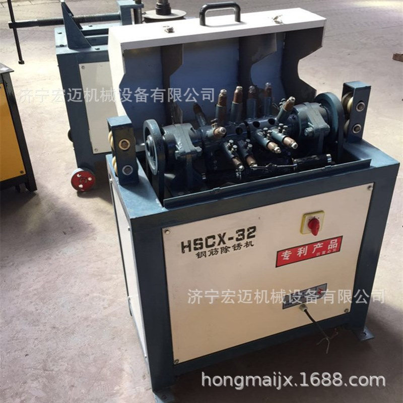 自动圆钢螺纹钢筋除锈机小型建材用钢筋除锈废旧钢筋除锈机多少钱