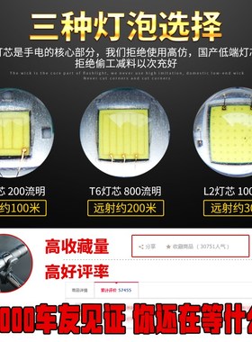 夜骑t6自行车灯车前灯UStB充电强光LED手电筒山地车灯骑行装备配
