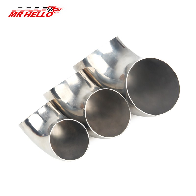 汽车改装排气管不锈钢90度弯头51-76mm转接头变W径管转换适配器