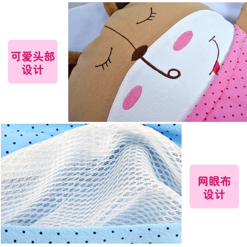 双漫宝宝熊婴儿枕头套宝宝t枕套儿童卡通棉枕套供换洗幼儿可爱枕