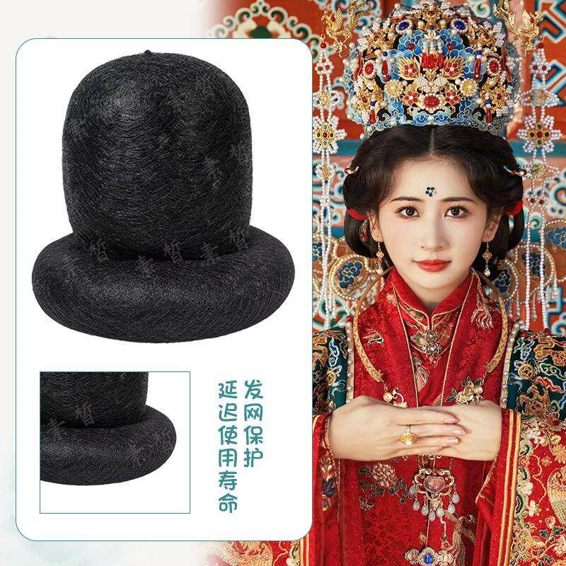 汉服假发包甜甜圈宋制明制新娘婚冠古风汉服魏晋发髻.假发包盘发