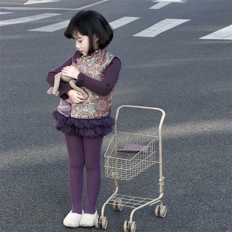 WONIU绝美!女童拜年汉服旗袍加厚儿童汉服礼周V岁礼服唐装冬季