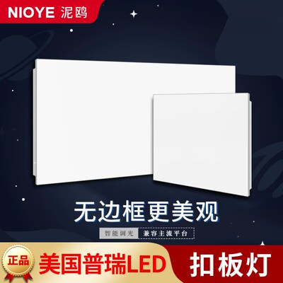无边框平板灯普瑞全光谱扣板灯厨房300x300Mx600卫生间集成吊顶灯