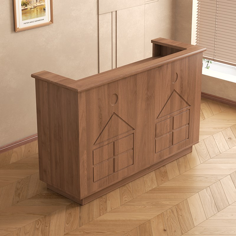 简约小型收银台服k装店超市饭店前台电脑吧台柜台定制店铺小型美