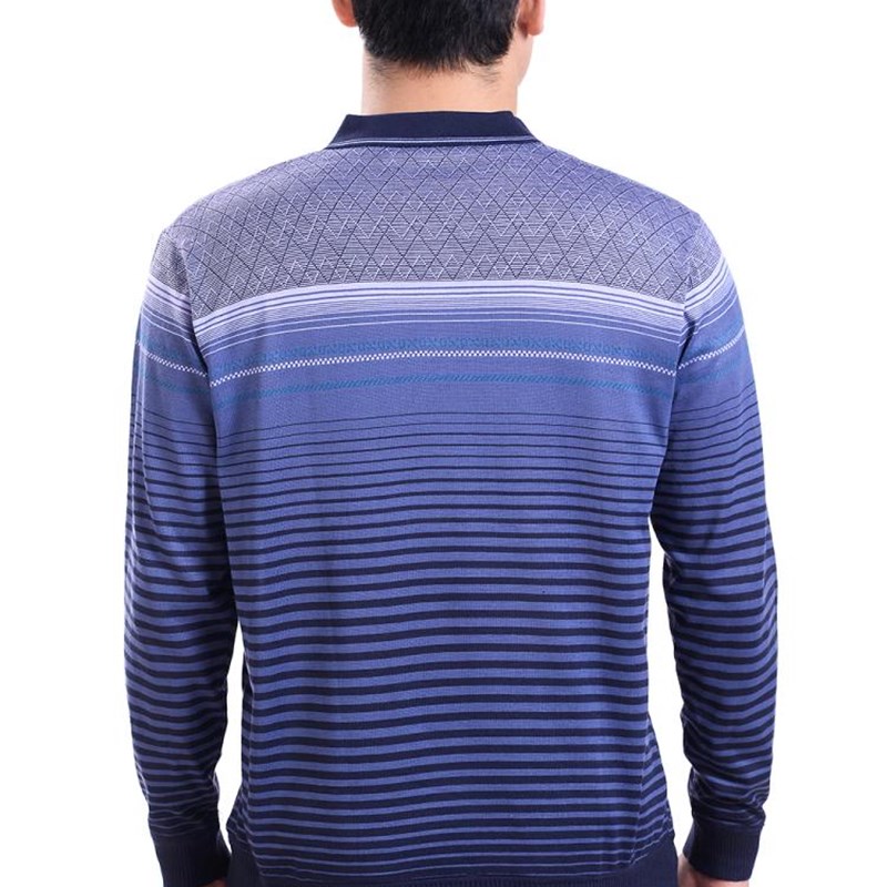 中老年男T恤长袖薄款中年人体恤衫宽松G大码爸爸装翻领秋衣男士T