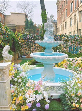 欧式庭院装饰流水喷泉婚庆许愿池别墅花L园露台鱼池户外园林摆件