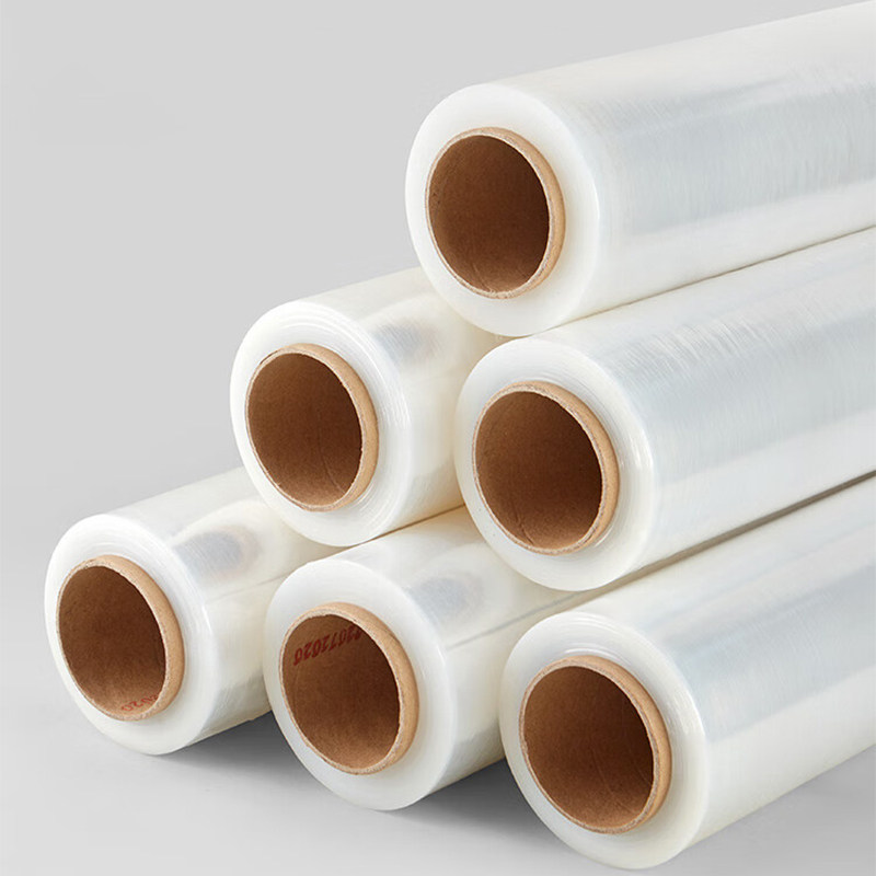 50cm缠绕膜打包膜pe拉伸膜y大卷工业保鲜膜保护塑料薄膜透明包装