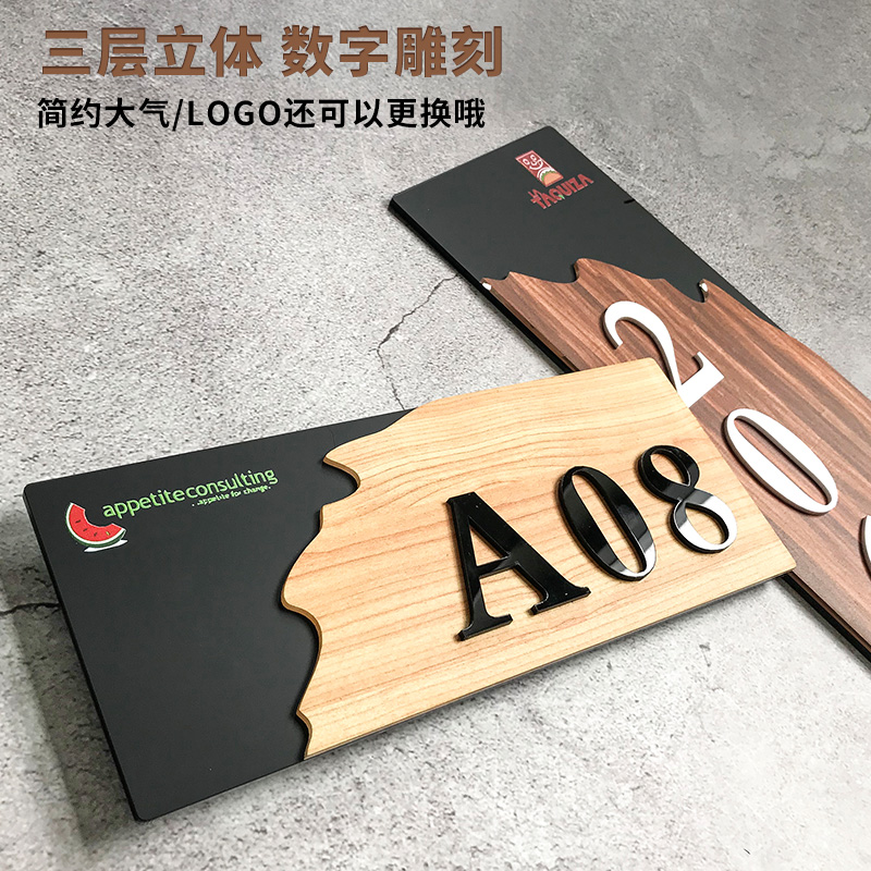 亚克力标识牌门牌号码牌家用个性酒店创意别墅包间数字贴提示指F