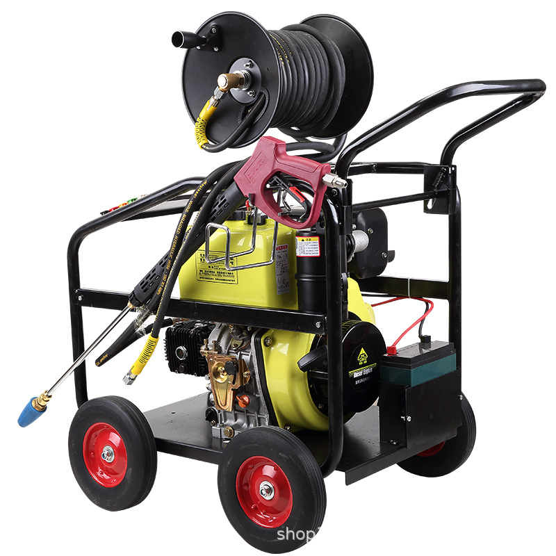 厂家直供柴油动力超高压管道疏通喷砂除锈500公斤压力清洗机高效