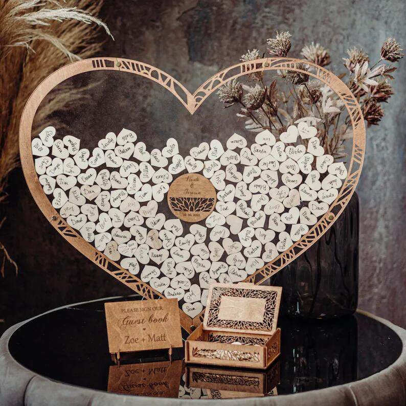 创意西式婚礼结婚签名板册指纹树签到台本生日年会爱心木片留言册,模玩/动漫/周边/娃圈三坑/桌游,文化/体育周边,淘宝优惠券,粉丝福利购,淘宝优惠卷