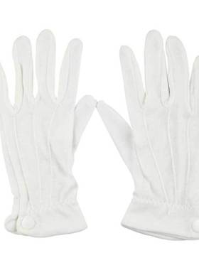 汉盾 HD-GP5502 背三筋带扣白色礼仪手套 涤纶22g