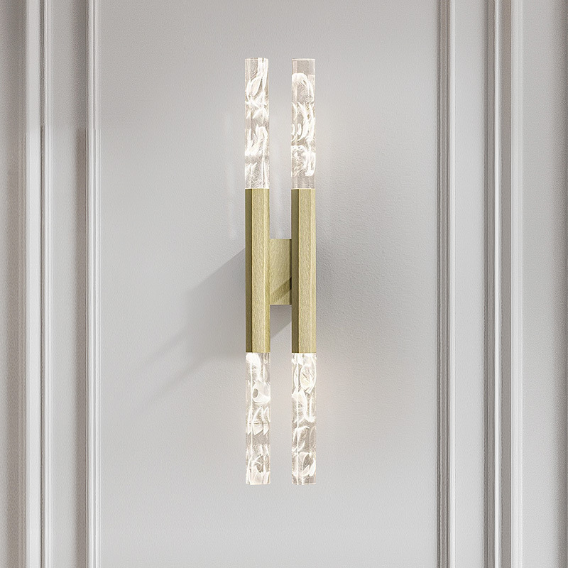 法式2022款极简氛围灯具室内轻奢楼梯过道客厅灯创意长条水晶壁灯