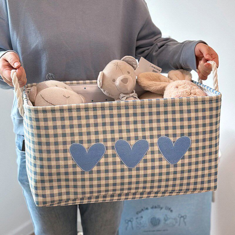 可爱卡通收纳筐家用衣柜衣物车载整理箱加厚布艺收纳桶宿舍脏衣桶
