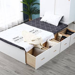 实木收纳箱榻榻米柜子自由组合定制简约现代阳台储物柜矮柜落地柜