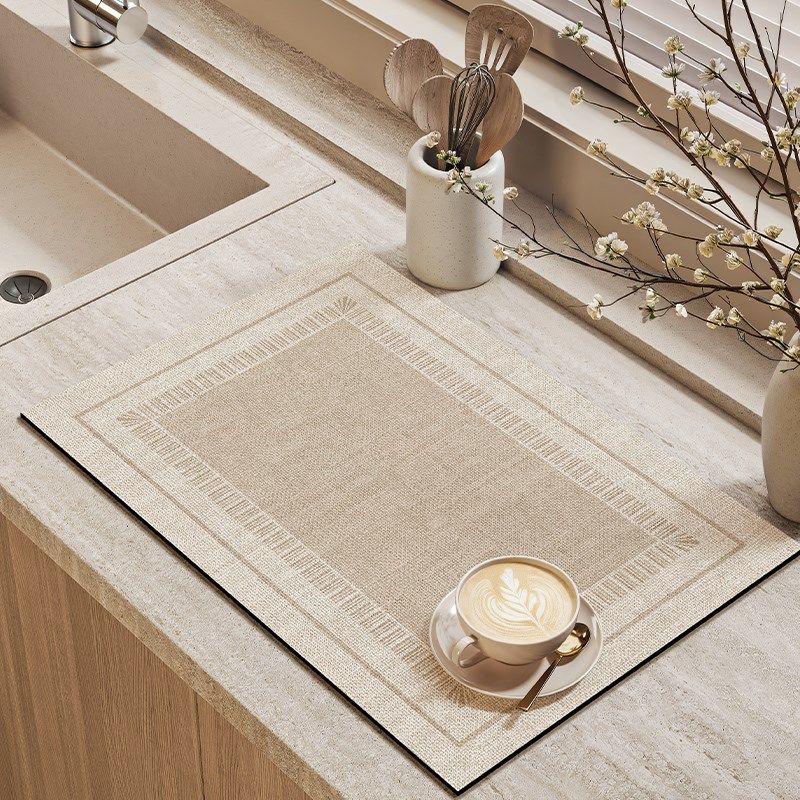 精选轻奢高级感厨房台面沥水垫硅藻泥吸水垫咖啡机垫桌面隔热茶水