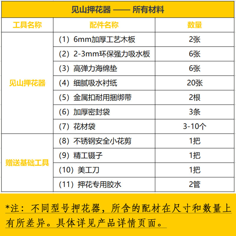 见山干花标本DIY押花器工具包手工制作套装专业级押花板压花器