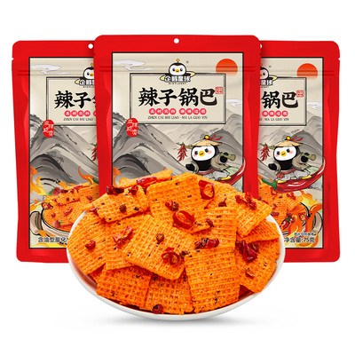 企鹅星球辣子小米锅巴75g3袋