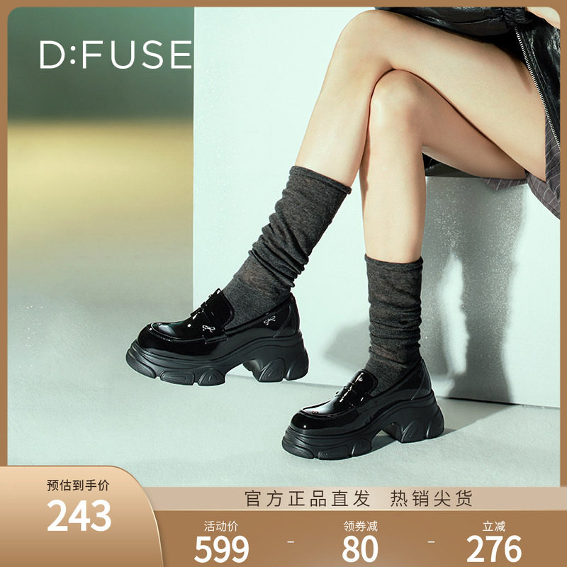 时尚漆皮蝴蝶扣乐福鞋