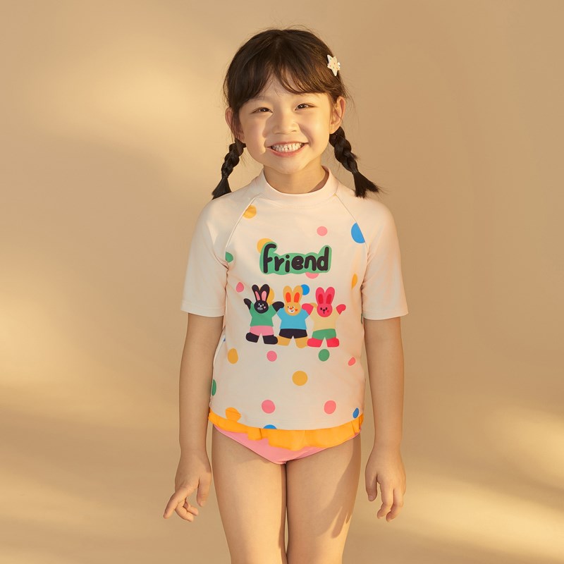 爱多尔女宝宝泳衣2024新款儿童分体F裙式女童游泳衣公主风可爱泳